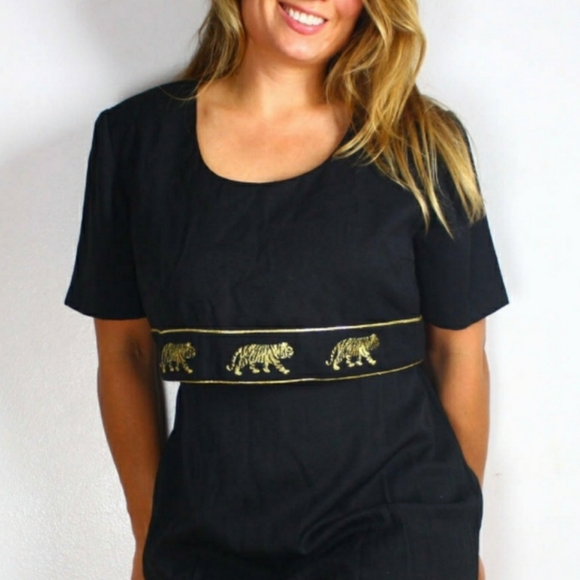 Vintage embroidered Tiger Dress - Picture 7 of 9